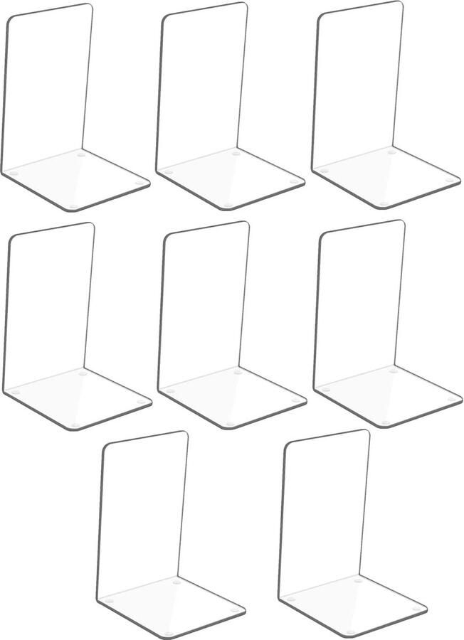 8 stuks transparant acryl boekensteunen met antislipstickers 4 paar boekensteunen voor slaapkamer bibliotheek kantoor school en bureau-organizer decoratie cadeau