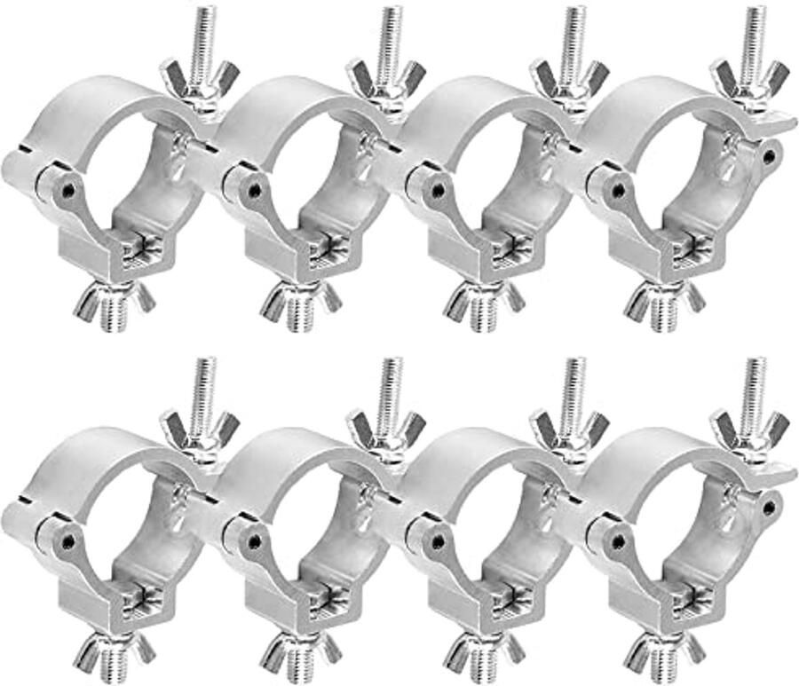 8 Stuks Truss Klemmen voor Podiumverlichting Heavy Duty Aluminium Krachtige O-klemhouders met 100 kg Laadcapaciteit