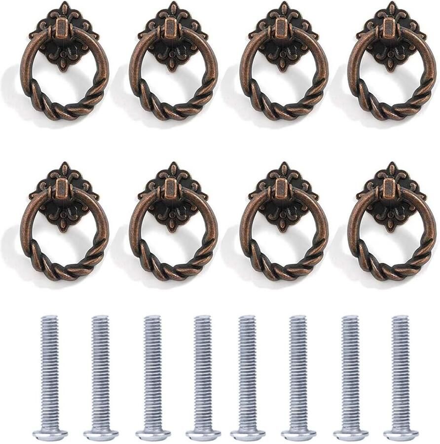 8 stuks vintage keukenkast kledingkast meubelknoppen handgrepen knoop