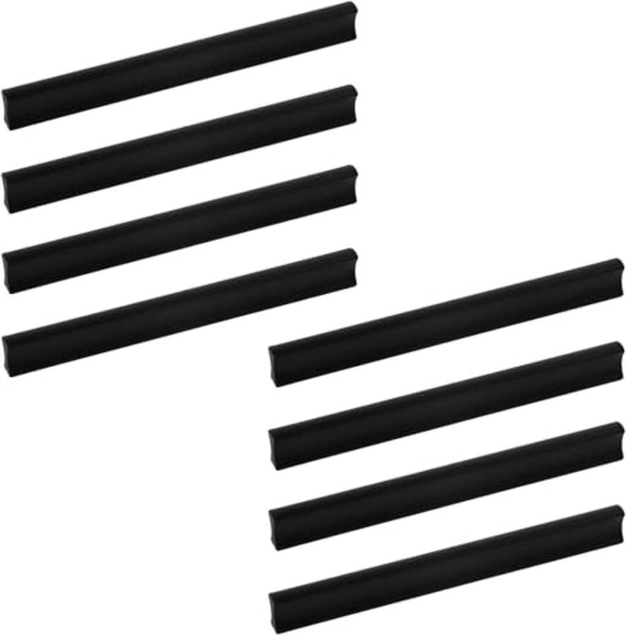 8 Stuks Zwarte Kastgrepen van Aluminiumlegering met 128 mm Gatafstand Perfect voor Keuken en Badkamer