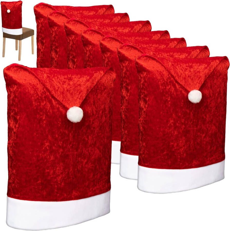 8 x premium stoelhoezen kerstdecoratie voor stoelen stoelhoezen in kerstdesign stoelbekleding stoelhoes voor Kerstmis stoelhoes
