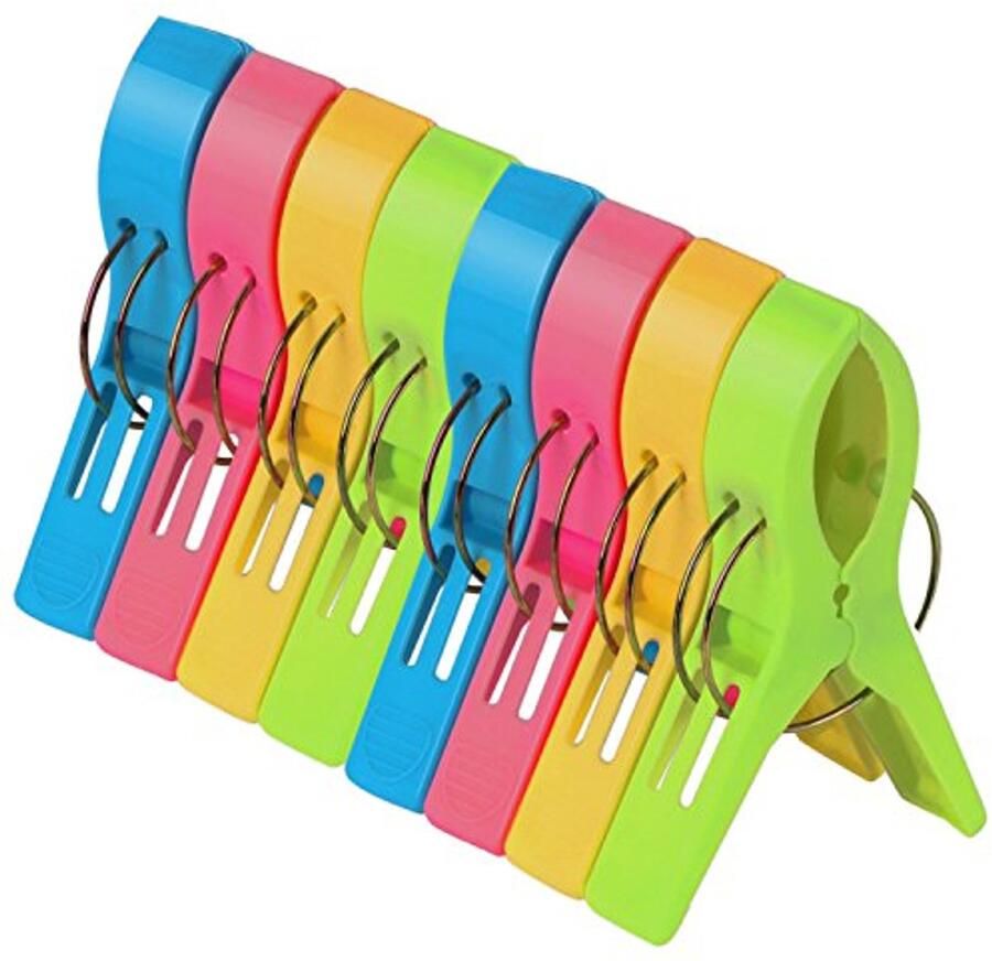 8 x Strandlaken Knijpers Klemmen voor Ligstoelen Camping en Feestjes