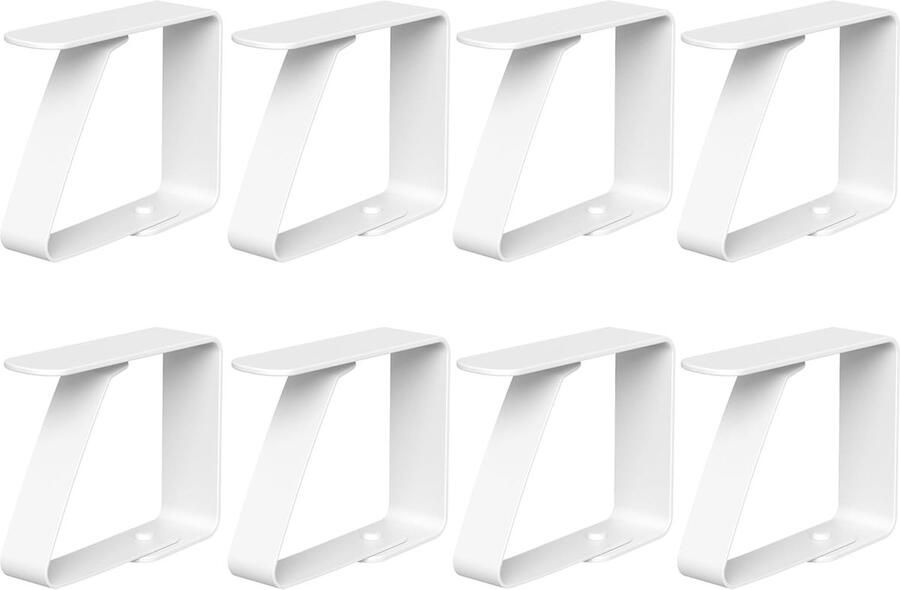 8 x tafelkleedklemmen 4 cm wit tafelkleedklemmen van roestvrij staal voor binnen en buiten gemakkelijk afwasbare tafelkleedklemmen afgeronde randen klemmen voor vele soorten tafels