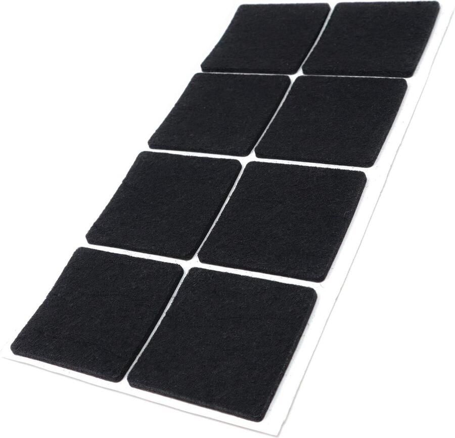 8 x zelfklevende viltglijders Zwart 50x50 mm Vierkant Meubelviltglijders met een dikte van 35 mm Meubel- en vloerbescherming