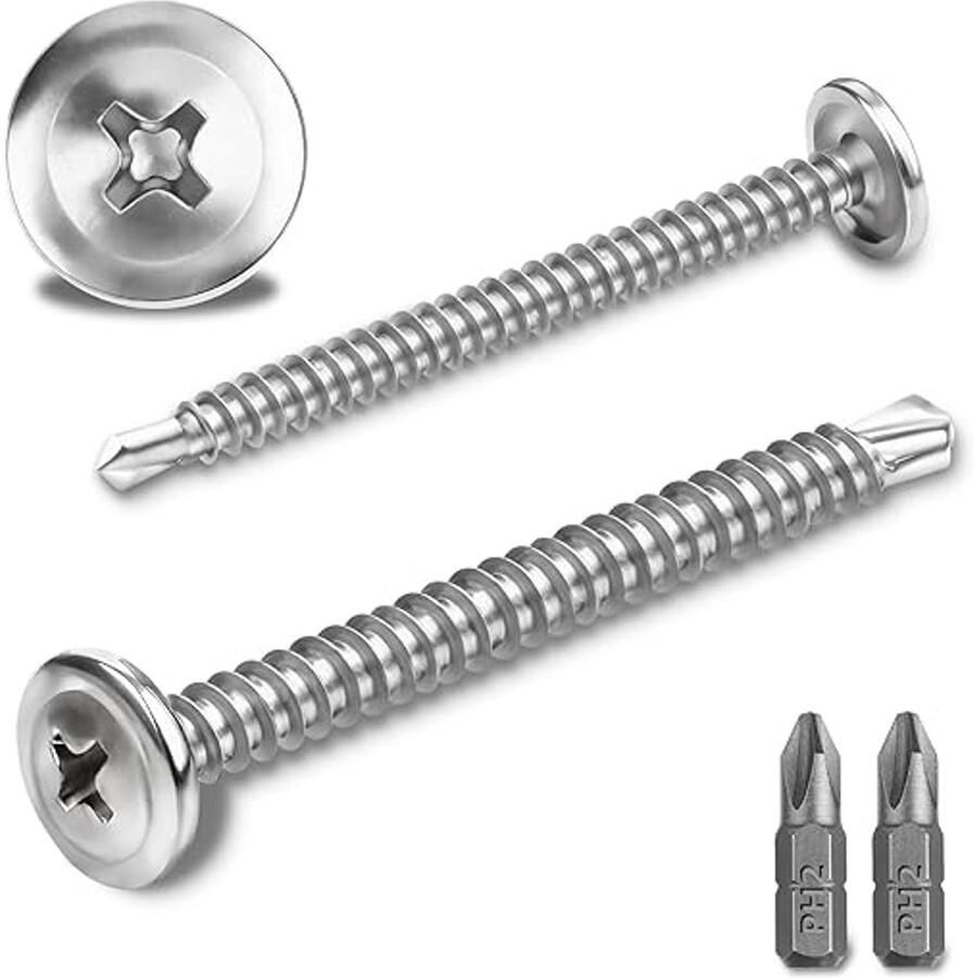 80 stuks zelftappende schroeven roestvrij staal 4 2 x 50 mm