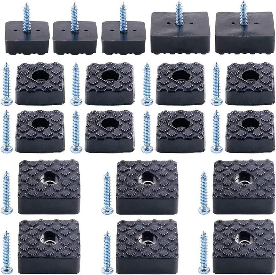 80-stuks Zwarte Meubelkussens 22 mm en 30 mm Met Schroeven Antislip Meubelpoten Tafel Bureaustoel Bankpoot Meubelbekers Bescherming