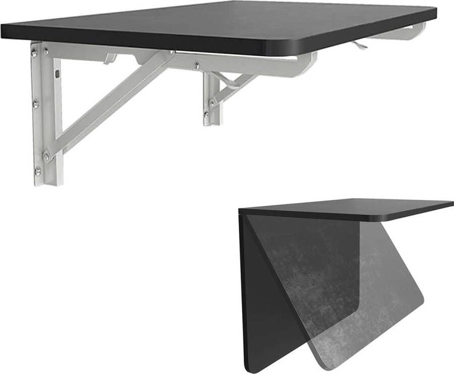 80 x 40 cm Folding Table Wall Folding Table Kitchen Wall Table Foldable Balcony Table Foldable Desk Dining Table Laptop Table (Color : Black Size : 80 x 40 cm)