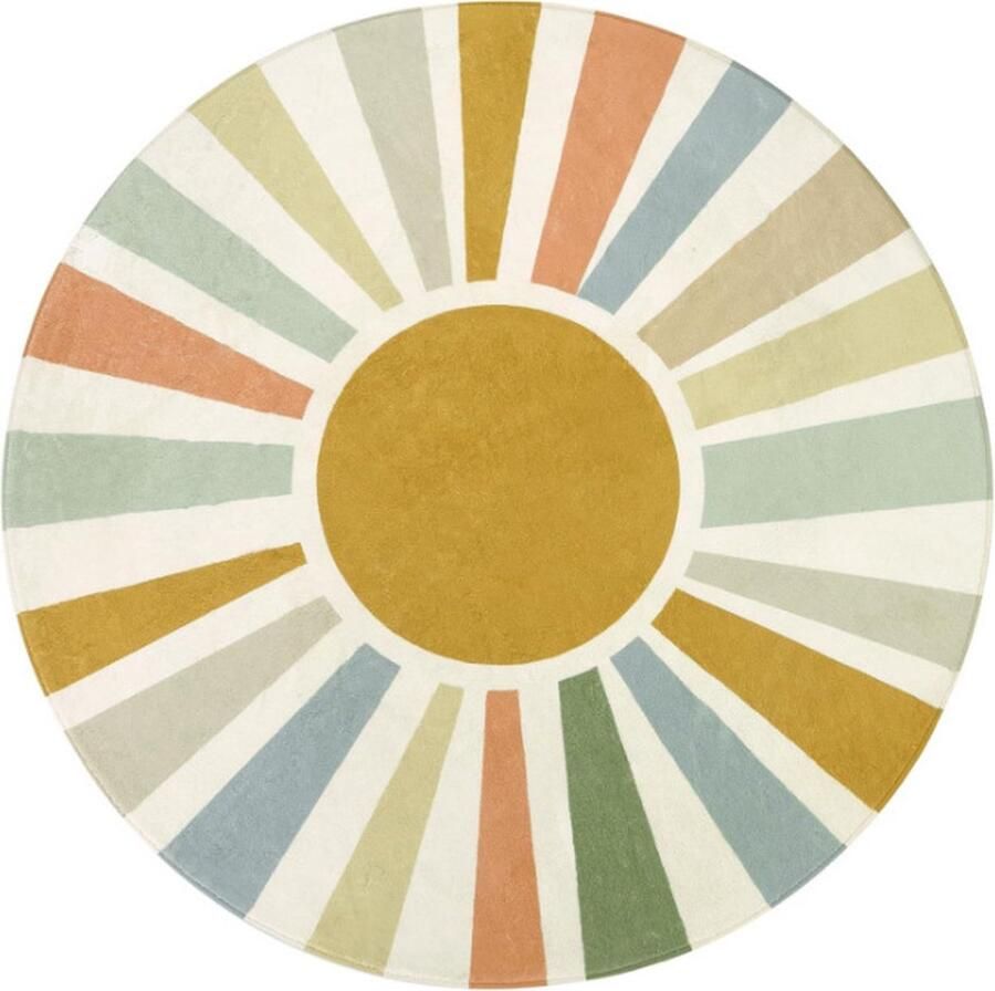 80*80cm antislip vloermat verdikt imitatie kasjmier rond tapijt slaapkamer nachtkastje deken geschikt voor woonkamer eetkamer slaapzaal en slaapkamerdecoratie Gekleurde letters - Foto 2