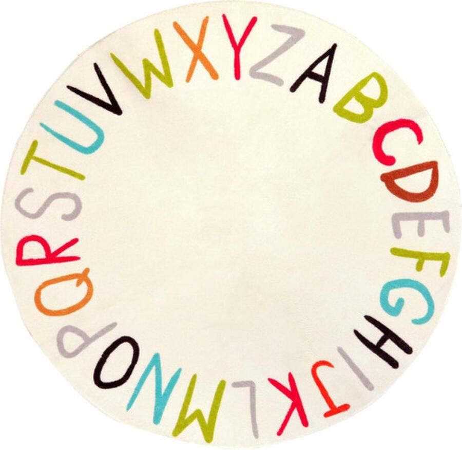 80*80cm antislip vloermat verdikt imitatie kasjmier rond tapijt slaapkamer nachtkastje deken geschikt voor woonkamer eetkamer slaapzaal en slaapkamerdecoratie Gekleurde letters - Foto 4