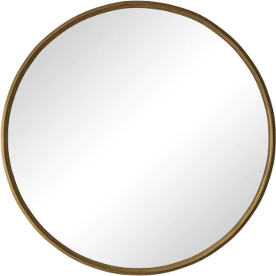 80CM bronzen ronde spiegel badkamerspiegel voor aan de muur ronde wandspiegel met metalen frame voor aan de muur woonkamer slaapkamer kaptafel entree gang