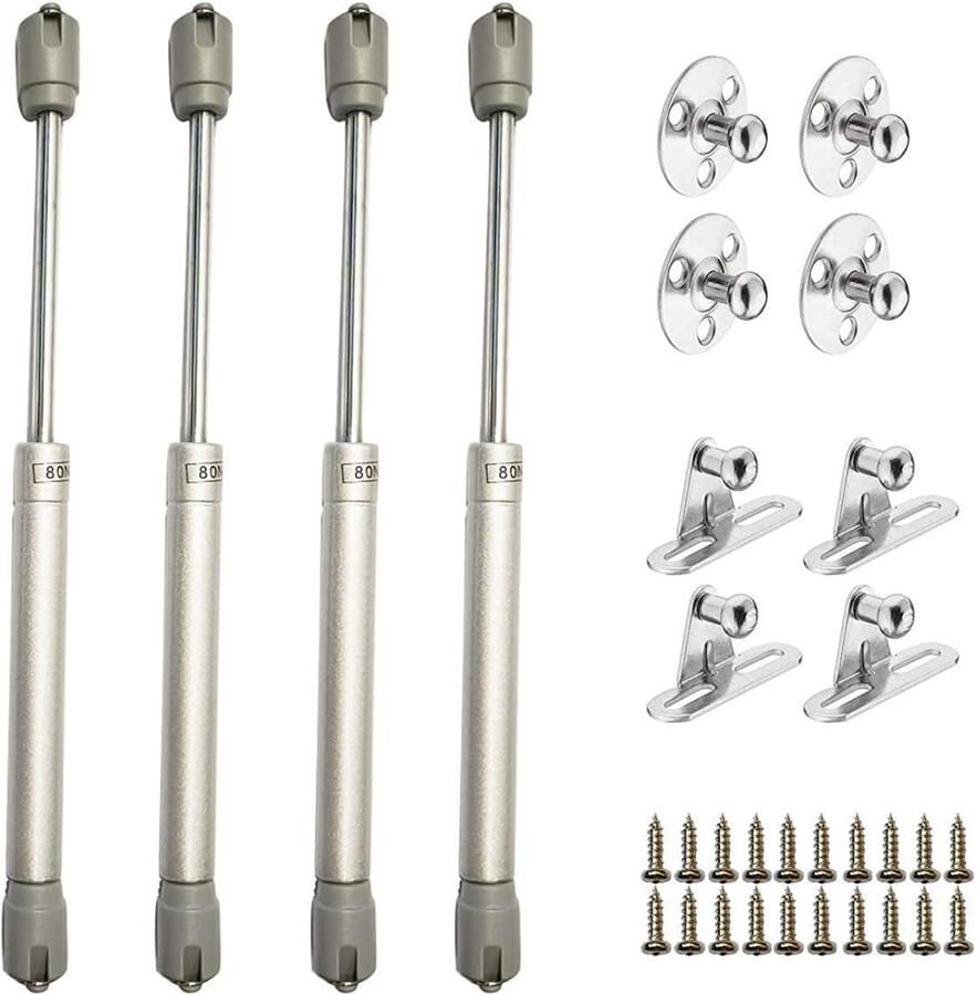 80N Pneumatische Pijler Hydraulische Pijler Meubelpilaar Schokdemper Geschikt voor kastdeuren kasten boekenkasten meubels 4 stuks