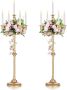 88cm Gouden Kandelaars Metalen Kaarsenstandaard Houders voor Kersttafel Centerpieces Vintage 5 Takken Kaarsenhouder voor Eettafel Bruiloft Feest Verjaardag - Thumbnail 1