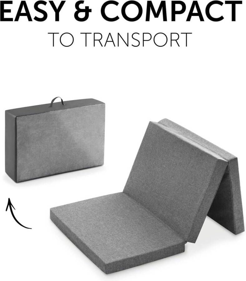 890011 campingbedmatras Sleeper 60 x 120 cm Hoogte 6 cm Vouwmatras voor baby- en kinderbed Compact inklapbaar Met draagzak Grijs gemêleerd