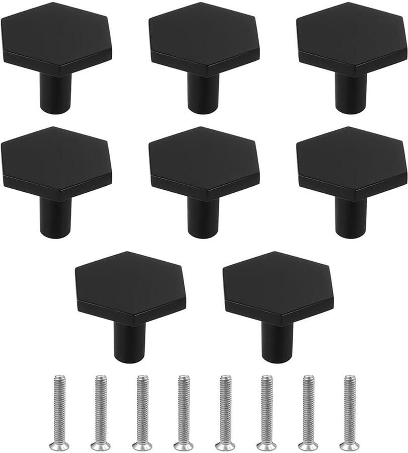 8pcs Hexagon Furniture Knobs Cabinet Knobs Zinc Alloy Door Knobs for Kitchen Cabinets Drawer Knobs Interior Cabinets