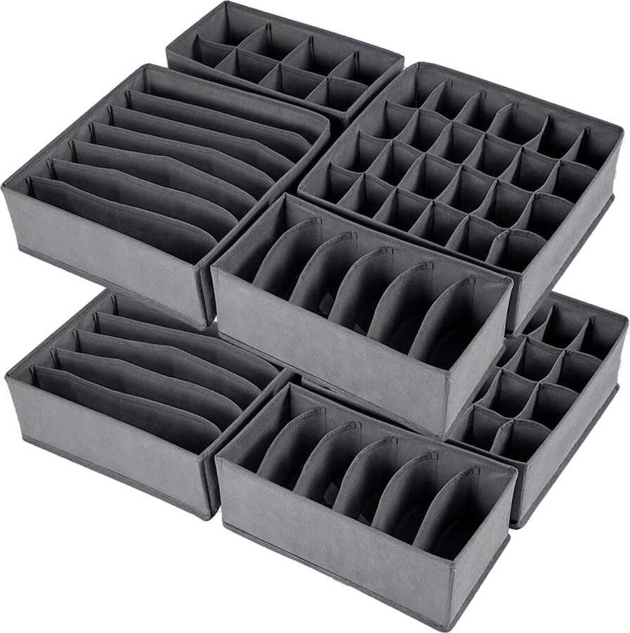 8pcs lade organisator systeem opvouwbare lade organisator voor ondergoed stoffen doos lade organisator voor het opslaan van BHS sokken lade verdeler (grijs)