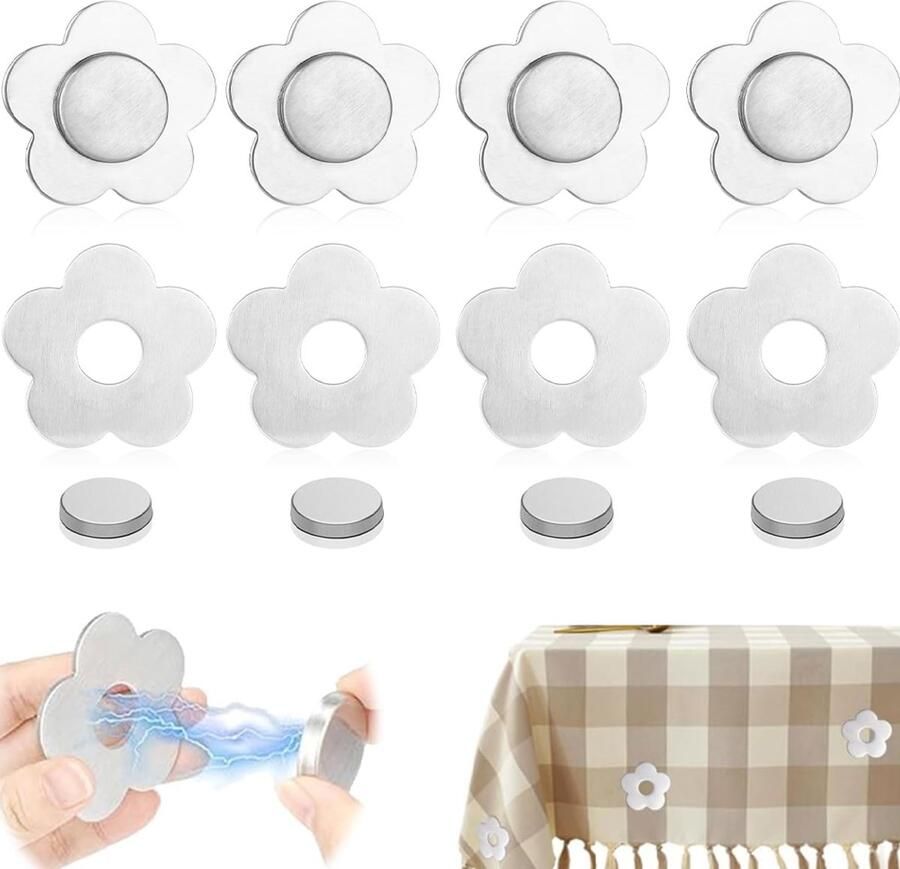 8x Magneten voor tafelkleden Magnetisch Tafelklemmen Tafelkleed vastzetten Tafelkleed gewichten Klemmetjes Tafelkleedgewichten Magnetisch Outdoor tafelkleed Verzwaarde gewichten Magneten voor tafelkleden Tafelkleedgewichten