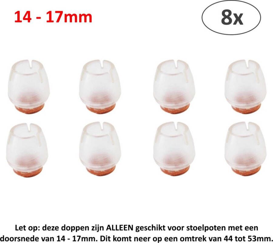 8x Ronde Stoelpoot Doppen Beschermers voor ronde stoelpoten van 14 17 mm Omtrek 44 tot 53mm Beschermdoppen Stoel Doppen Vilten Insteekdop 8 stuks