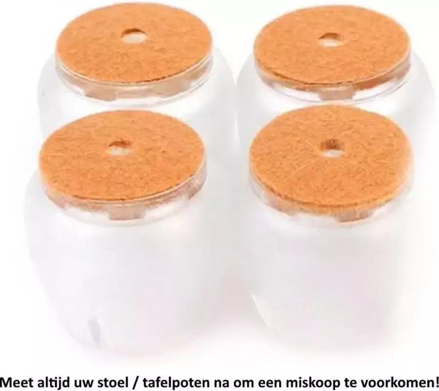 8x Ronde Stoelpoot Doppen Beschermers voor ronde stoelpoten van 37 42 mm Beschermdoppen Stoel Doppen Vilten Insteekdop 8 stuks