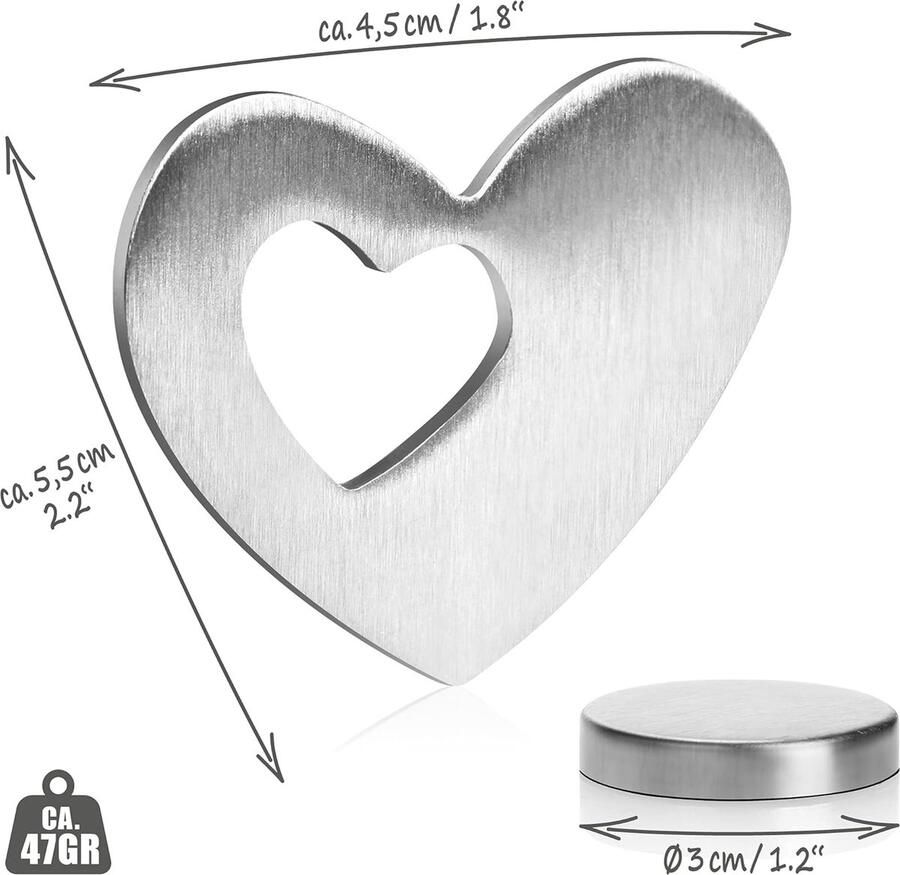 4x tafelkleedgewichten van roestvrij staal magnetische tafelkleedclip ca. 45 gr