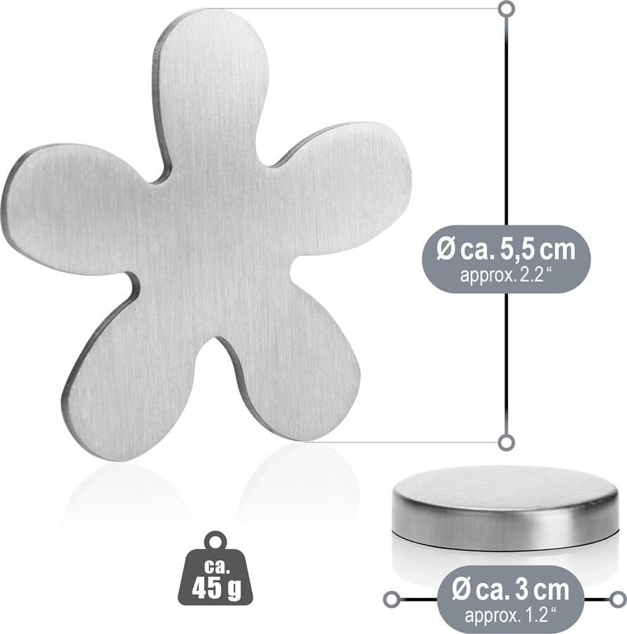 8x tafelkleedgewichten van roestvrij staal magnetische tafelkleedclip ca. 45 gr