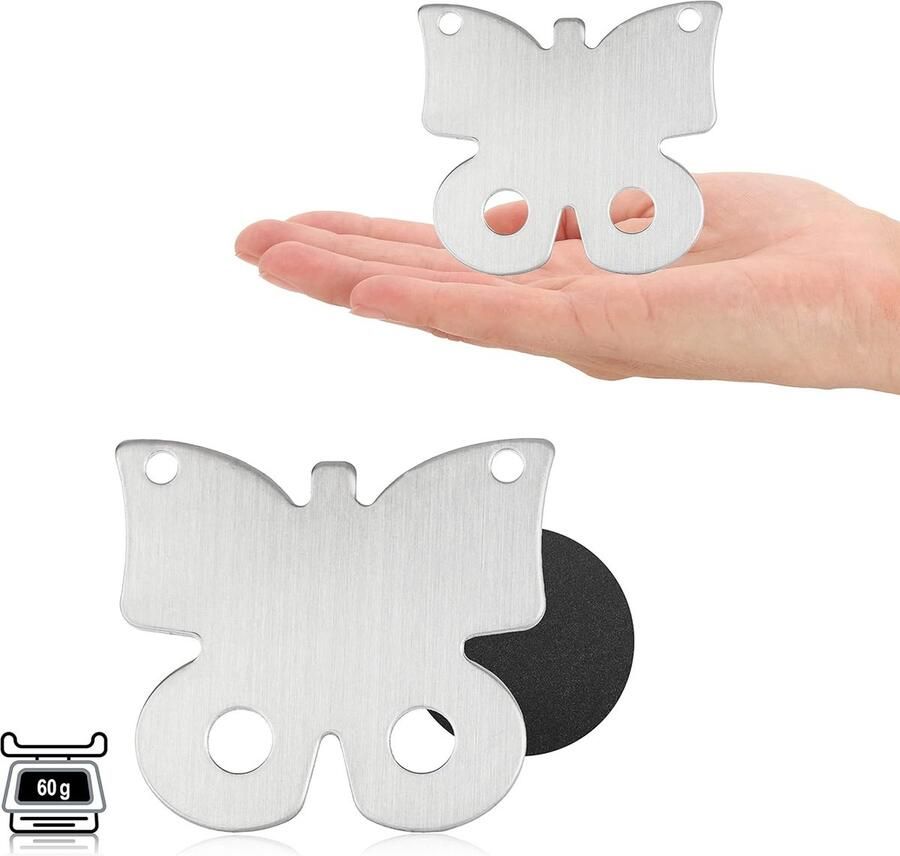 8x tafelkleedgewichten van roestvrij staal magnetische tafelkleedclip ca. 60g