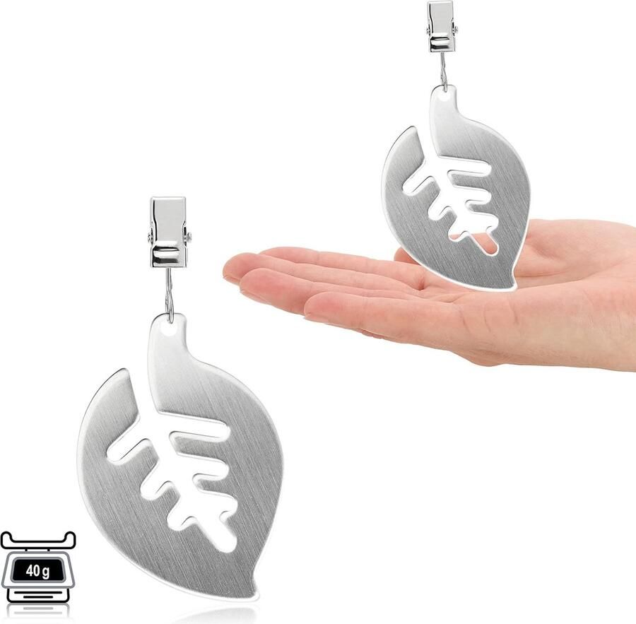 8x tafelkleedgewichten van roestvrij staal tafelkleedklemmen ca. 40 g per stuk tafelkleedklemmen