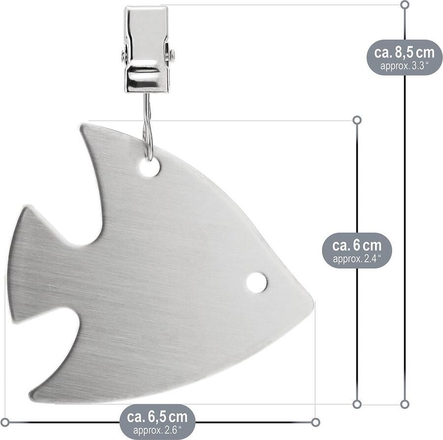 8x tafelkleedgewichten van roestvrij staal tafelkleedklemmen ca. 40 g per stuk tafelkleedklemmen