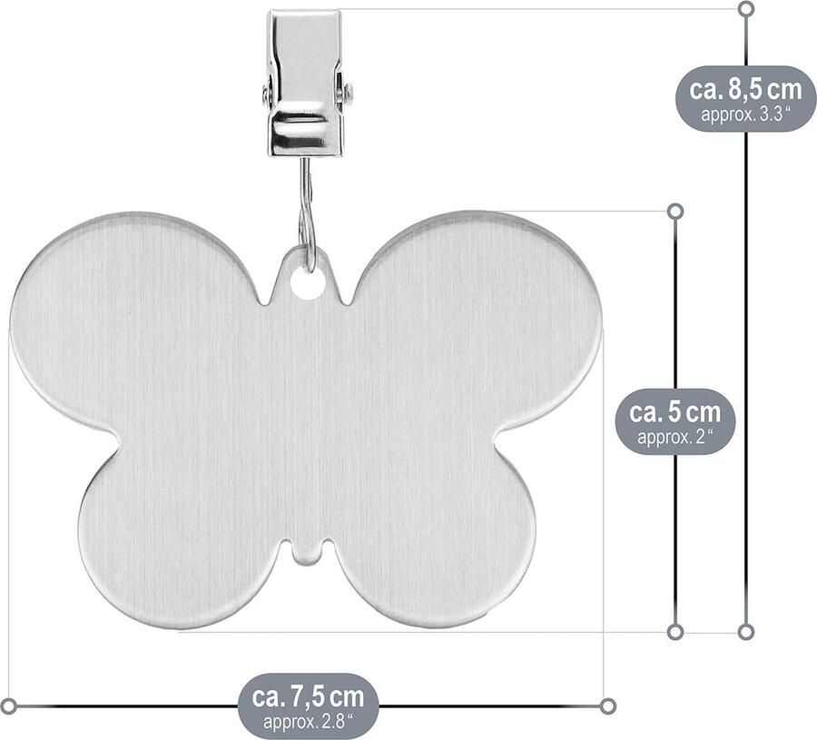 8x tafelkleedgewichten van roestvrij staal tafelkleedklemmen ca. 40 g per stuk tafelkleedklemmen