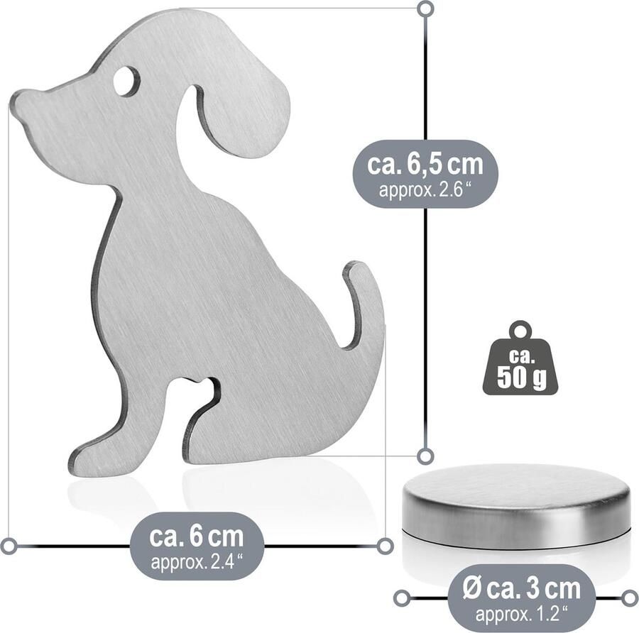 4x tafelkleedgewichten van roestvrij staal magnetische tafelkleedclip ca. 50 gr