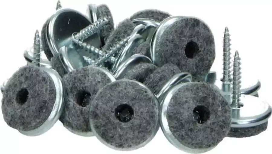 8x viltglijders meubelbeschermers met schroef 24 mm meubelvilt vloerglijders