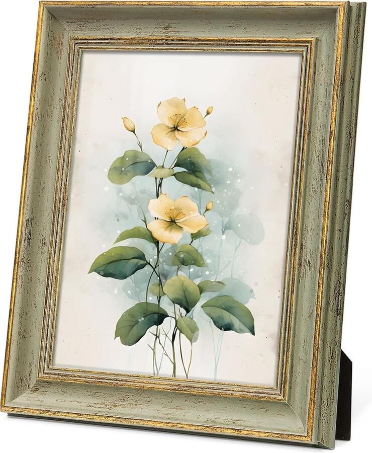 8x10 fotolijst in goud en retro groene vintage antieke fotolijst voor bureau muur tafelblad