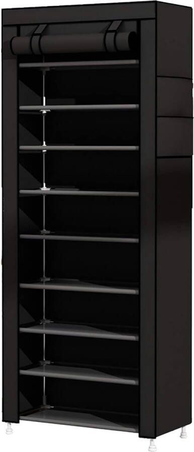 UDEAR 9-laags Schoenenrek met Stofdichte Opbergruimte voor Schoenenrek Zwart