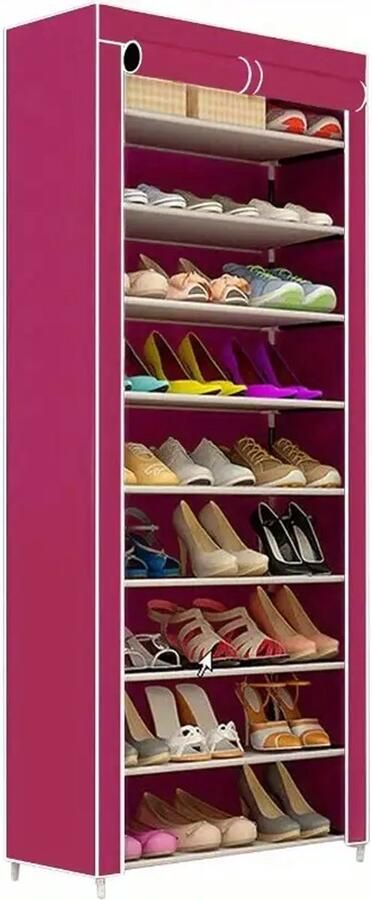 9-Laags Schoenenrek – Schoenenkast met Planken – Ruimte voor ca. 27 Paar – Compact & Ruimtebesparend (58×28×160 cm)