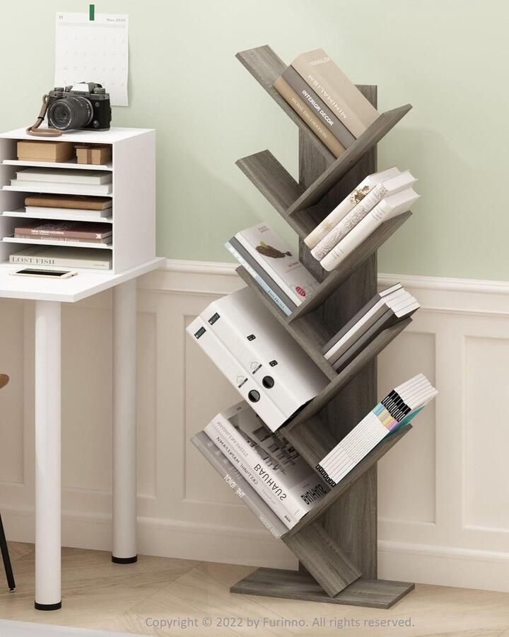 9-laags vloerstaande boomboekenplank Frans eiken ruime opbergcapaciteit