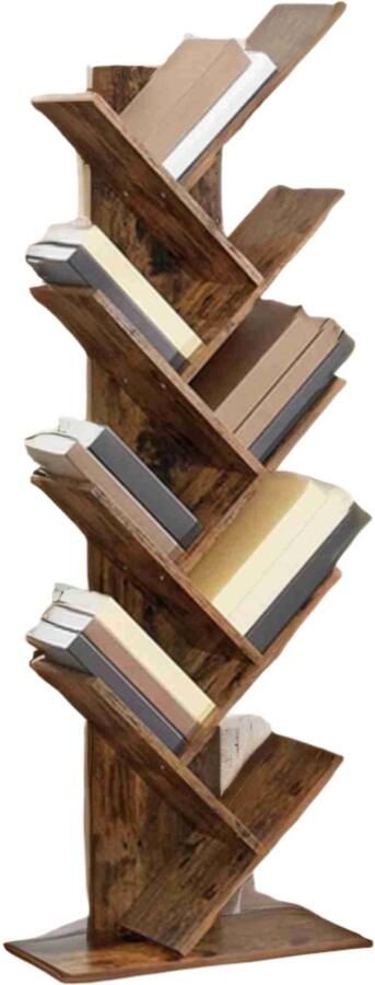 9 niveau boekenkast staande plank boomvormontwerp ruimtebesparend 50 x 25 x 141 5 cm