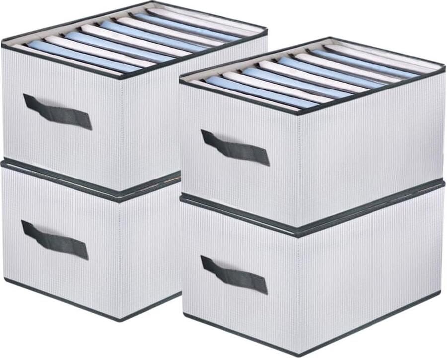 4 Stuks Opvouwbare Kledingkast Organizer Grote 9 Vakken Opbergsysteem voor Kledingopslag Ideaal voor Broeken T-Shirt Jeans Trui Lingerie Rokken Kledingkast