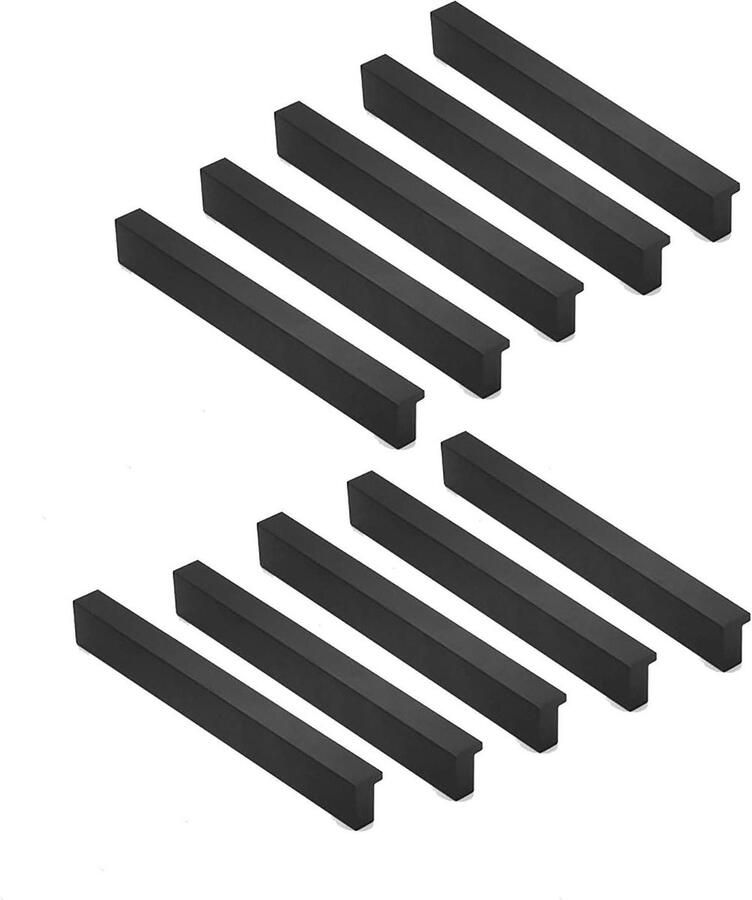 10 Eenheden L 90 ° Keukenkast Deurklink Trekknoppen Dressoir Lade Handvat Sets Aluminium Solide Gatafstand 96mm cabinet handle black
