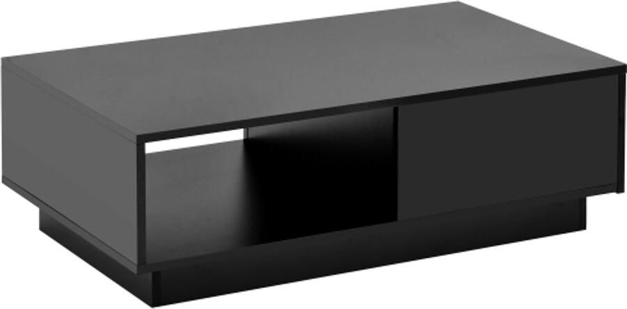 95 x 55 x 32 cm salontafel moderne hoogglans salontafel rechthoekige woonkamer tafel met LED-verlichting 16 kleuren voor salontafel huishouddecoratie zwart