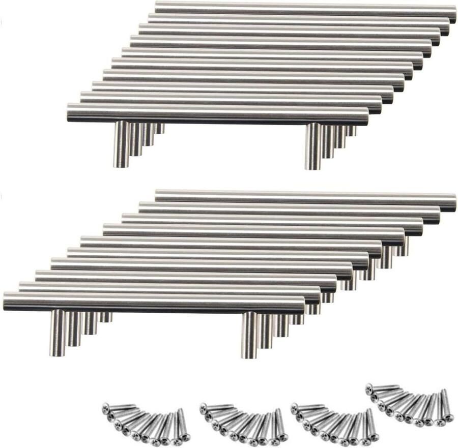 96 mm Brushed Stainless Steel Bar Handle Railing Handle for Furniture Ø 10 mm Steel Tube