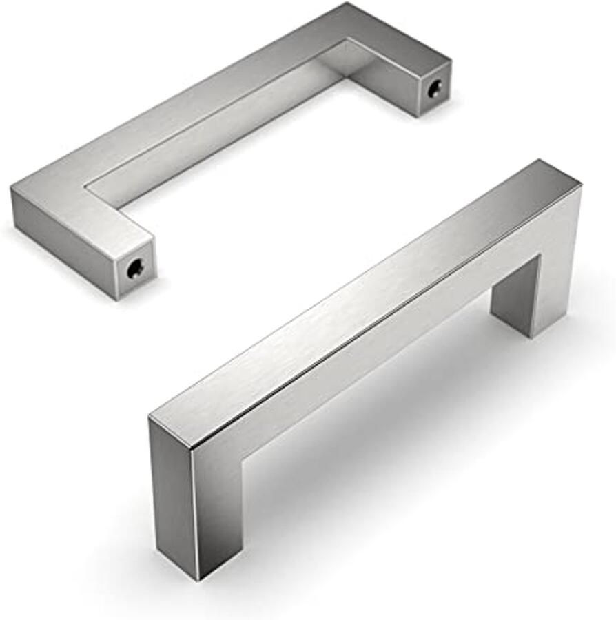 96mm Mat Nikkel Deurgrepen Set van 5 met Schroeven Stalen Moderne Meubelgrepen voor Keuken Kantoor en Kast