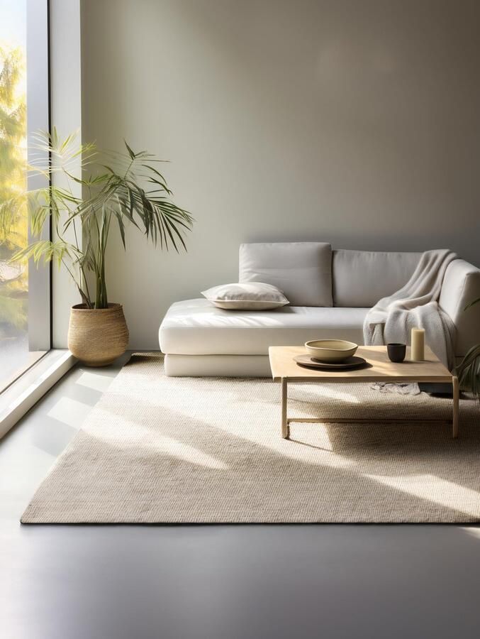 Selbro Handgeweven Natuurlijke Vloerkleed van Jute voor Stijlvolle Woonruimtes