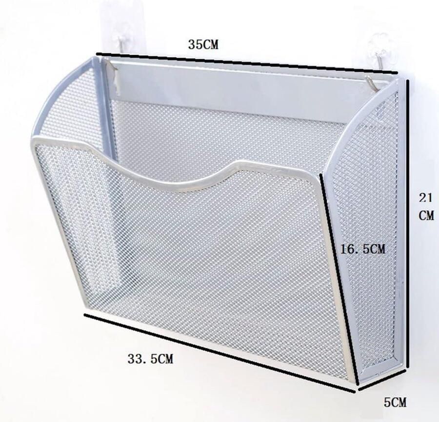 A4 Mesh Opknoping Muur Bestand Houder Bureau Organizer voor Mail en Tijdschriften (Set van 2 Zwart)