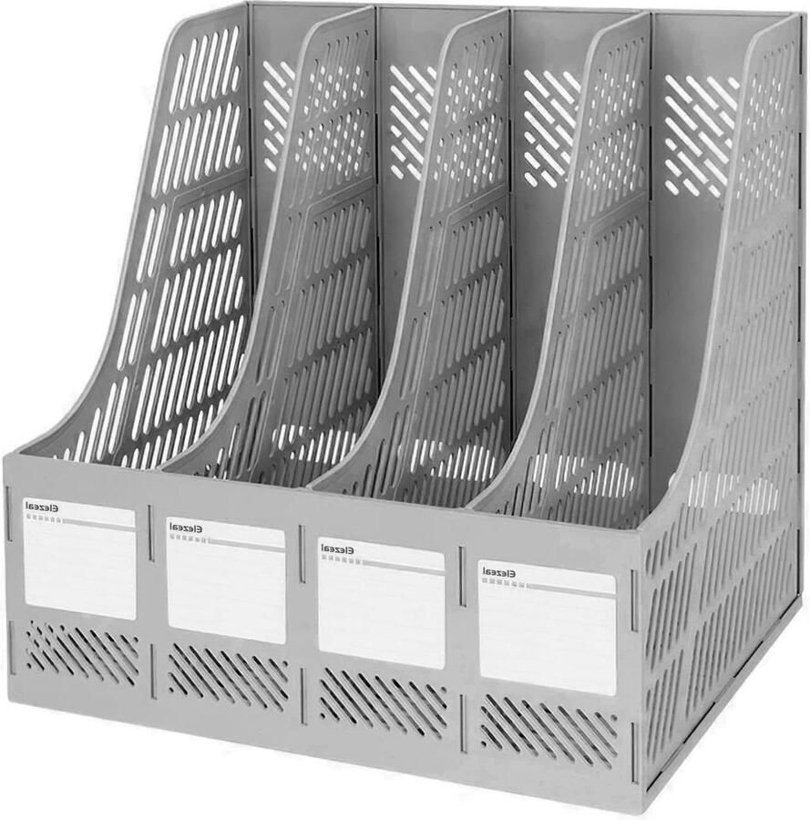A4 Tijdschriftenhouder Desk Organizer Geschikt voor kantoor en thuis 1 stuk Grijs Hout