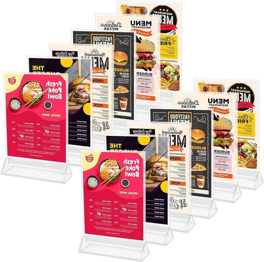 A6 Tafel Display Houder 12 stuks 11 x 19 5 cm Transparant Plastic Restaurant Menu Kaart & Fotolijst Stand