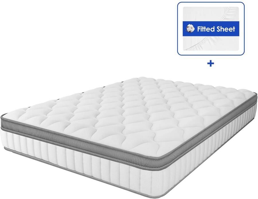 Aafinity Matras 90 x 200 cm Voor eenpersoonsbed 90 x 200 cm 25cm dik Ademend met hoeslaken Wit