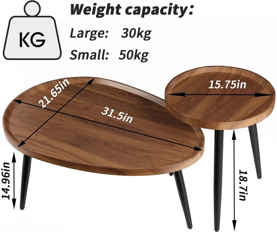 Wisfor RoyaLuxe Salontafel Set Van 2 Salontafels Salontafel Bijzettafel Tafel Sidetable Eettafel Tafels Woonkamer Keukentafel Salon Tafel Tafeltje Woonkamer Tafel Woonkamer Tafeltje