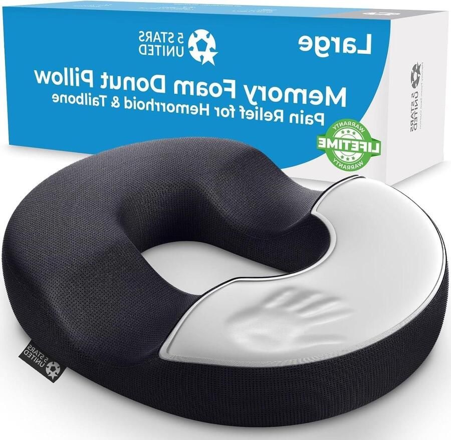 Aambeien kussen 100% traagschuim antislip bodem donutring orthopedische stoel stuitbeen pijndrukverlichting