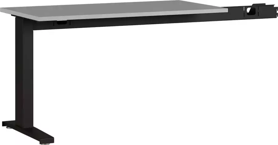 Aanbouwtafel Ergonoma Grijs Zwart 113x60cm Hoekbureau Hoogte 68 cm In hoogte verstelbaar