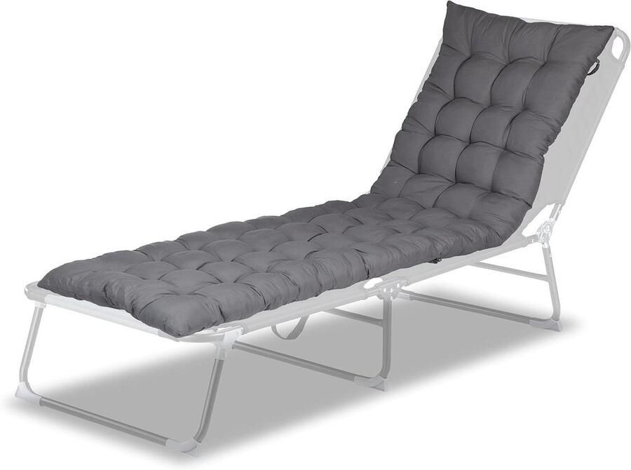 Aangepaste titel: HBD: 7x180x50 cm Zitbankkussen met Touwtjes voor Palletten of Banken van Polyester Grijs