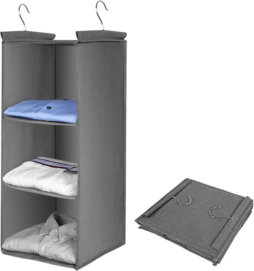 Hangrek Kledingkast Organizer 3 Vakken Ruimtebesparend